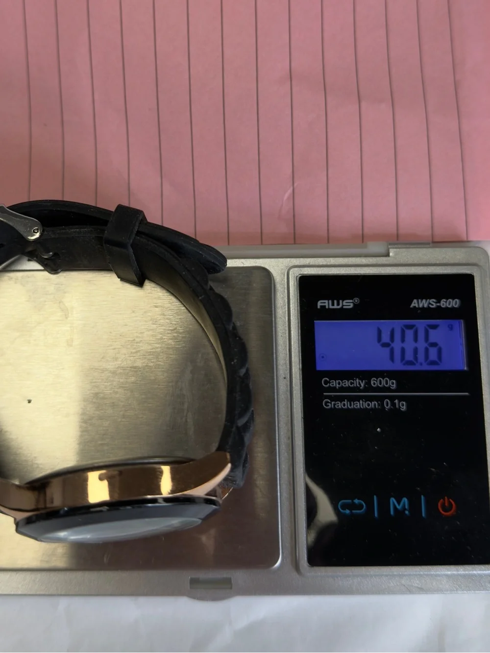 New Geneva Watch Black Silicone Band Rose Gold Tone Hardware New Battery!